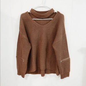 Brown Collared Pullover